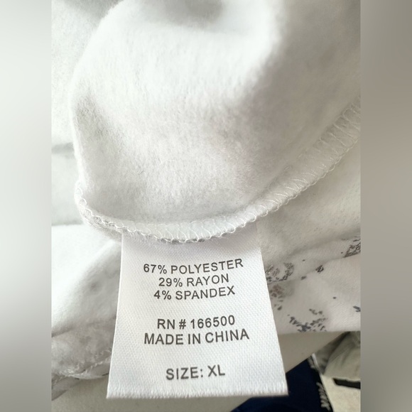 NWT Emily Daniels Women’s XL Hooded Dress White Silver Patterned Long Sleeve‎ - Picture 6 of 9